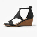 Bella Rue Official black wedge sandal side profile