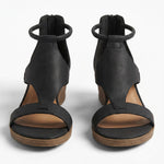 Bella Rue Official black wedge sandal front toe