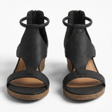 Bella Rue Official black wedge sandal front toe