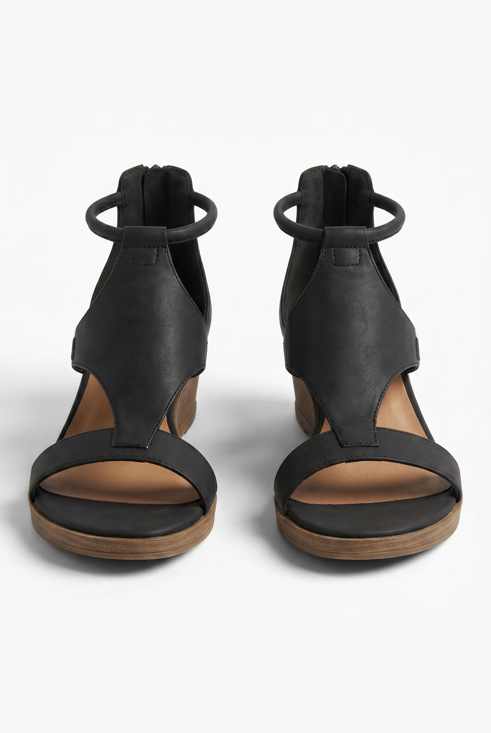Bella Rue Official black wedge sandal front toe