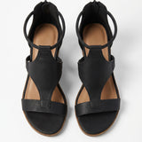 Bella Rue Official black wedge sandal top down