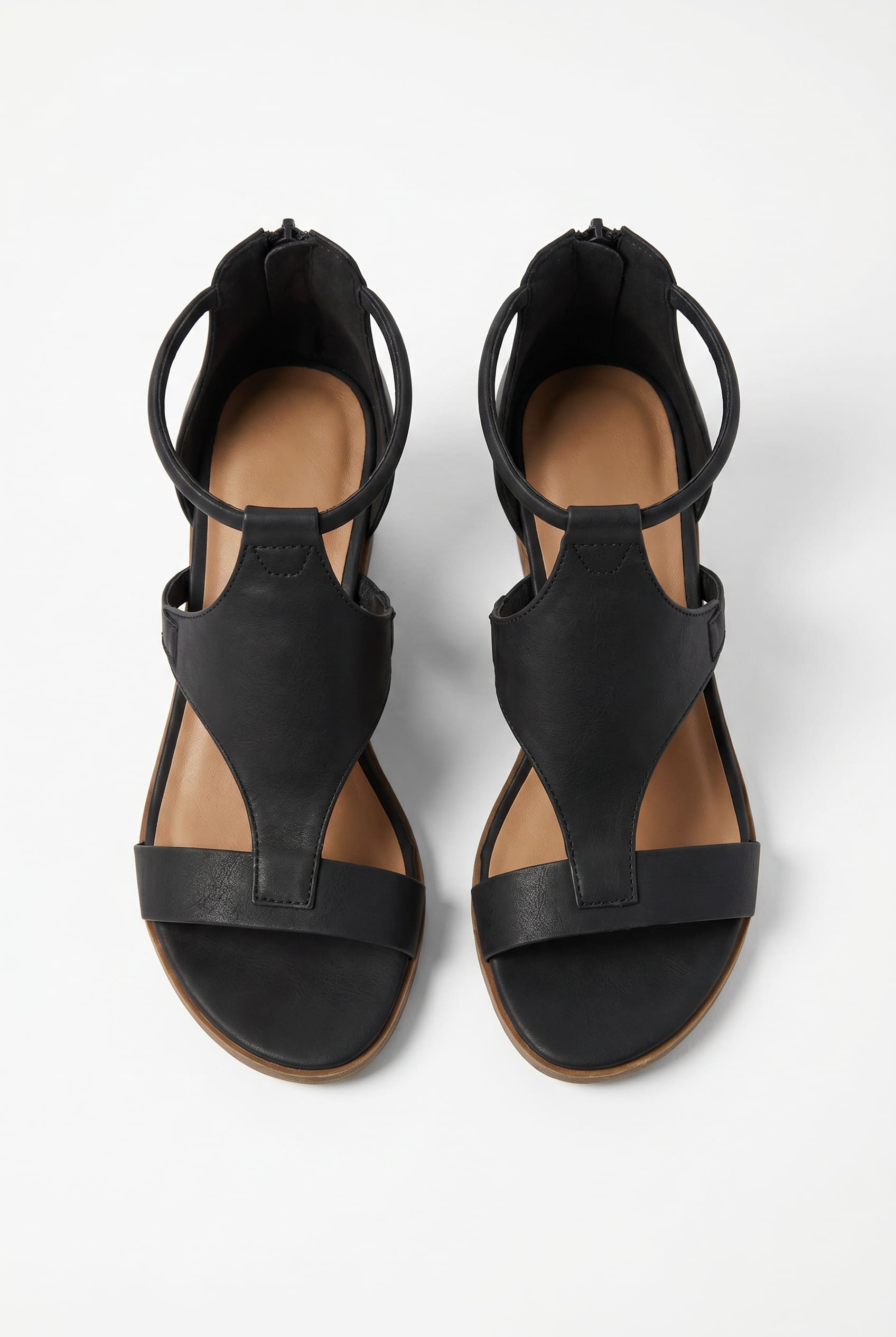 Bella Rue Official black wedge sandal top down