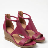 Bella Rue Official black wedge sandal hero magenta berry