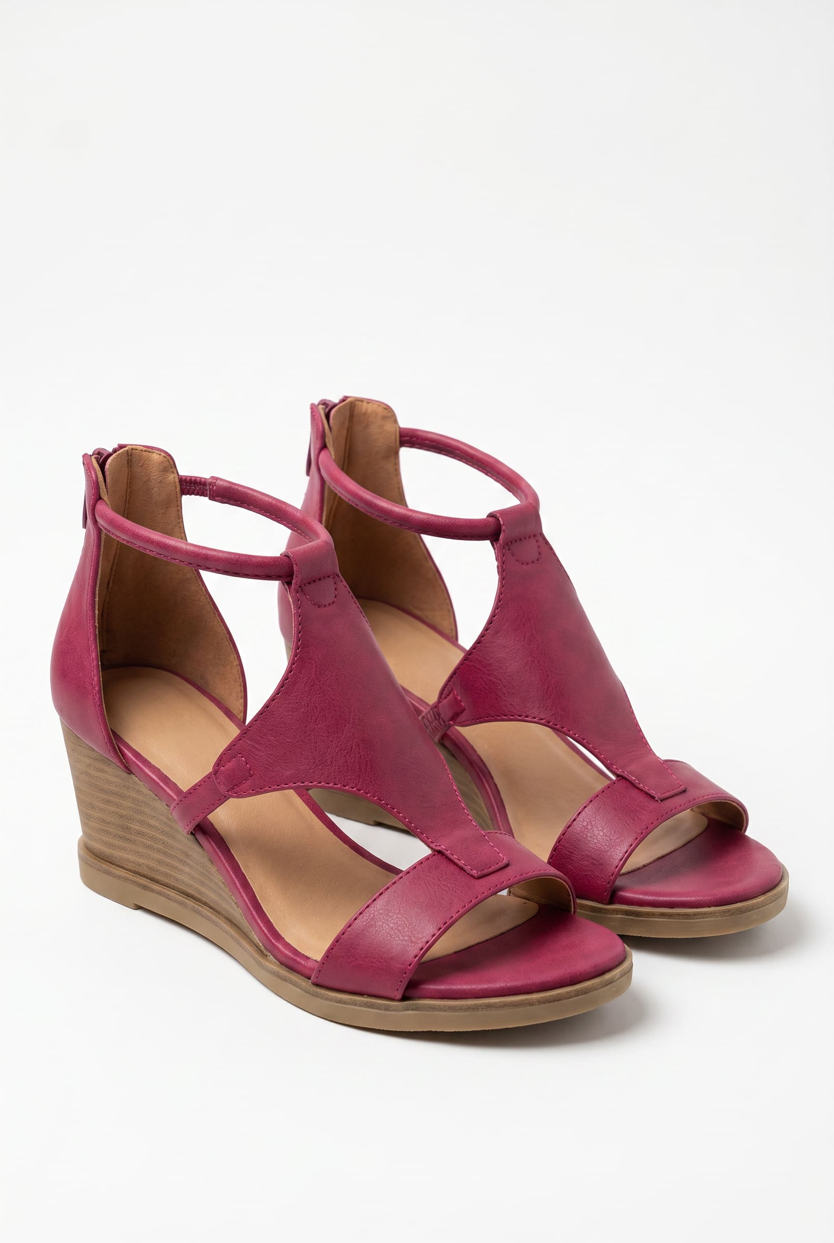 Bella Rue Official black wedge sandal hero magenta berry