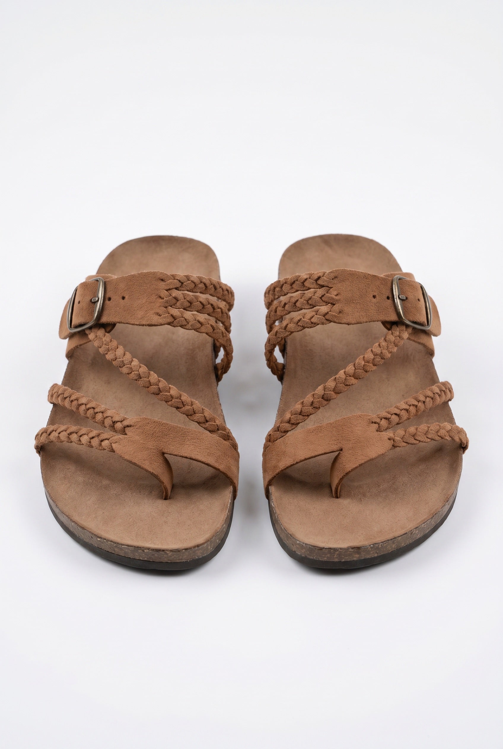 Sienna Capri woven buckle flip flop - brown front