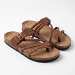 Sienna Capri woven buckle flip flop - brown hero