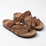 Sienna Capri woven buckle flip flop - brown hero