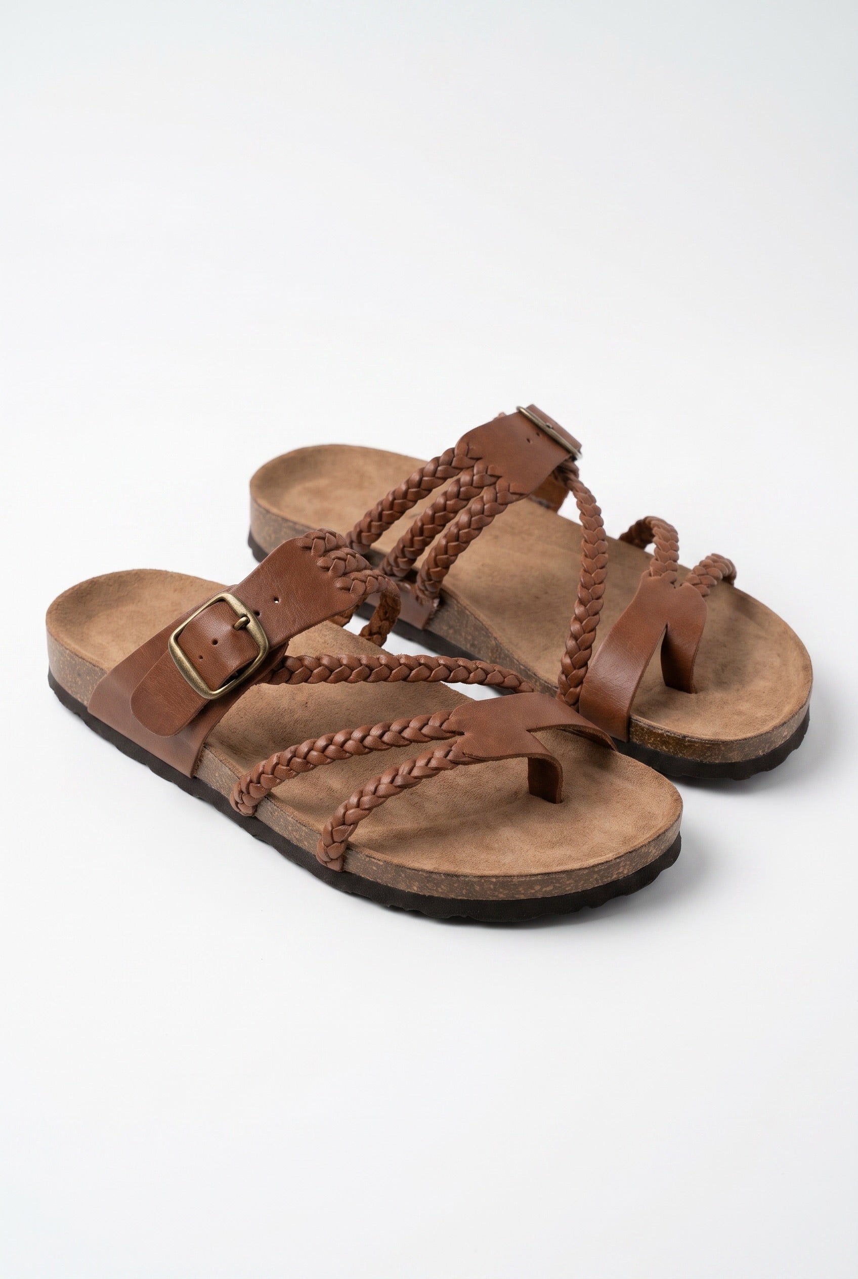 Sienna Capri woven buckle flip flop - brown hero