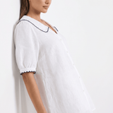 Eden Grace | Scalloped Linen Blouse for Breathable Comfort
