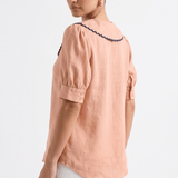 Eden Grace | Scalloped Linen Blouse for Breathable Comfort