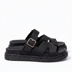 Elara Marlowe Black Sandals - Side Profile