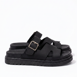 Elara Marlowe Black Sandals - Side Profile