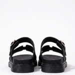 Elara Marlowe Black Sandals - Back Heel View