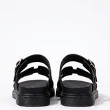 Elara Marlowe Black Sandals - Back Heel View