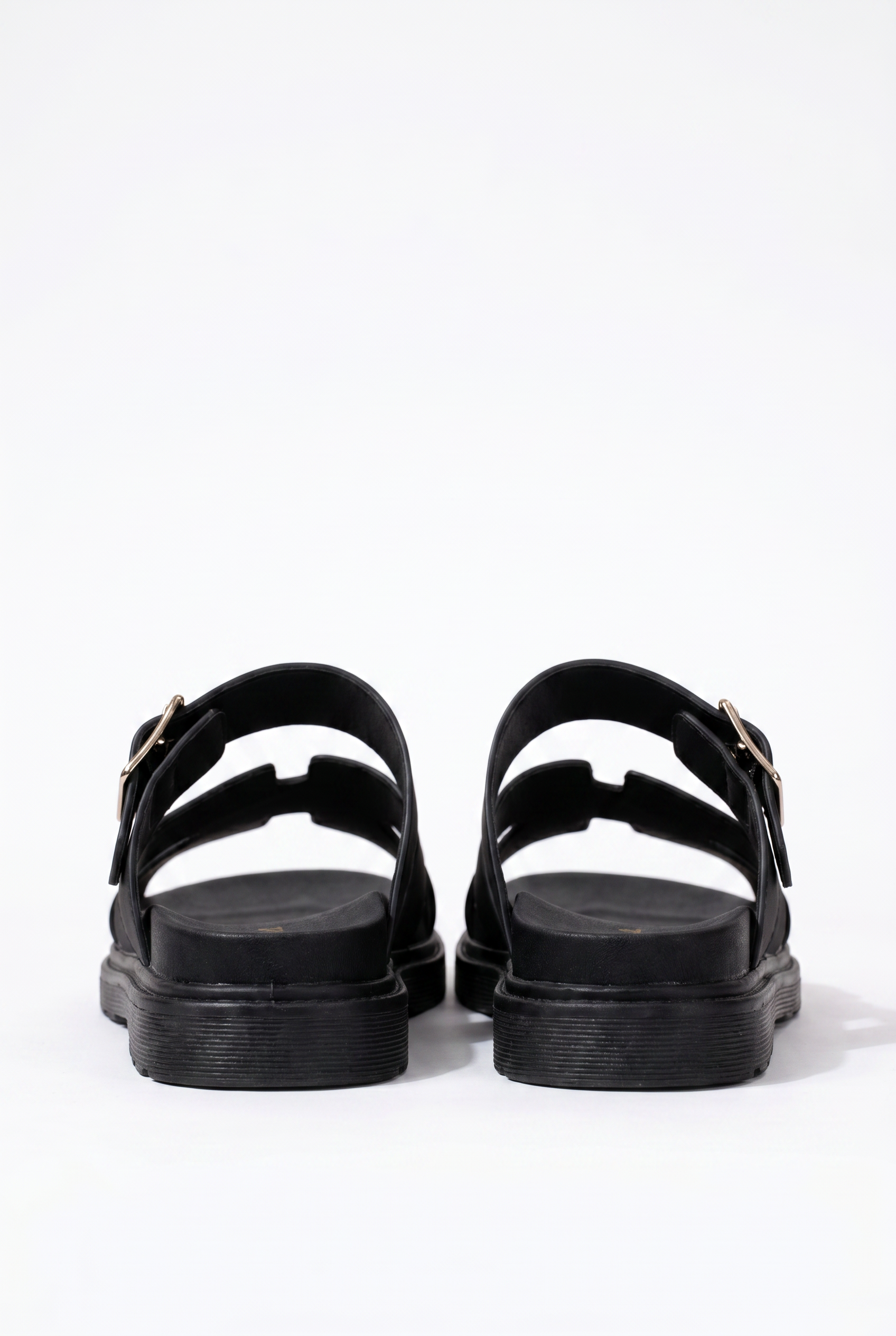 Elara Marlowe Black Sandals - Back Heel View