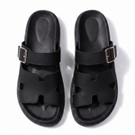 Elara Marlowe Black Sandals - Top Down View