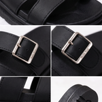 Elara Marlowe Black Sandals - Material Detail Close-Up