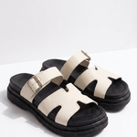 Elara Marlowe Cream Sandals - Hero