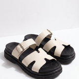 Elara Marlowe Cream Sandals - Hero