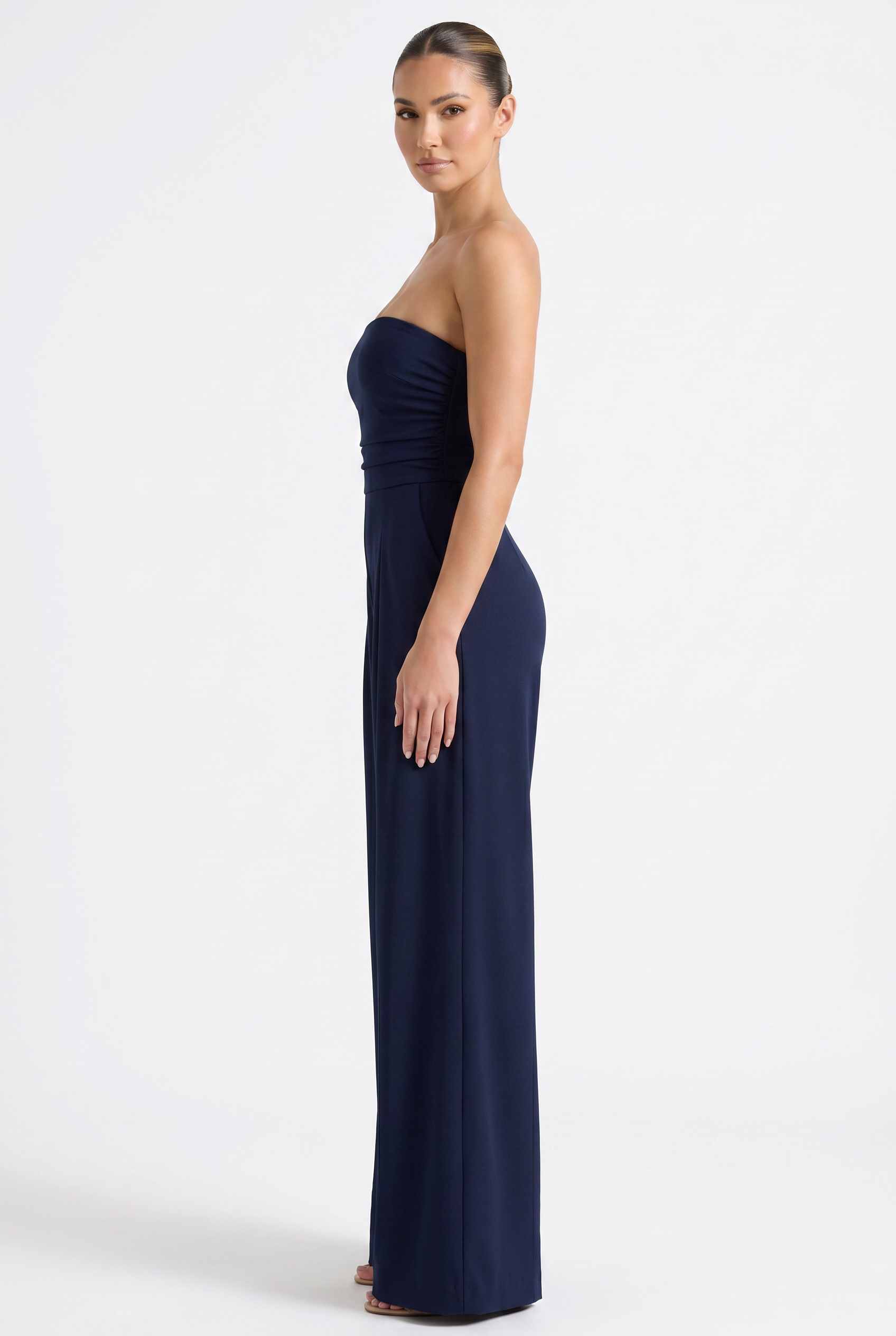 Clara Noelle Navy Blue Jumpsuit - Side View
