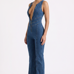 Daphne Elara Denim Jumpsuit - 3/4 Front Angle