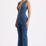 Daphne Elara Denim Jumpsuit - 3/4 Front Angle