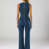 Daphne Elara Denim Jumpsuit - Back View