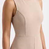 Sophia Elodie Belted Palazzo Jumpsuit Beige - Detail Close-Up
