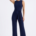 Sophia Elodie Belted Palazzo Jumpsuit Navy - Hero