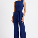 Sophia Elodie Belted Palazzo Jumpsuit Dark Blue - Hero