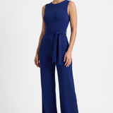 Sophia Elodie Belted Palazzo Jumpsuit Dark Blue - Hero