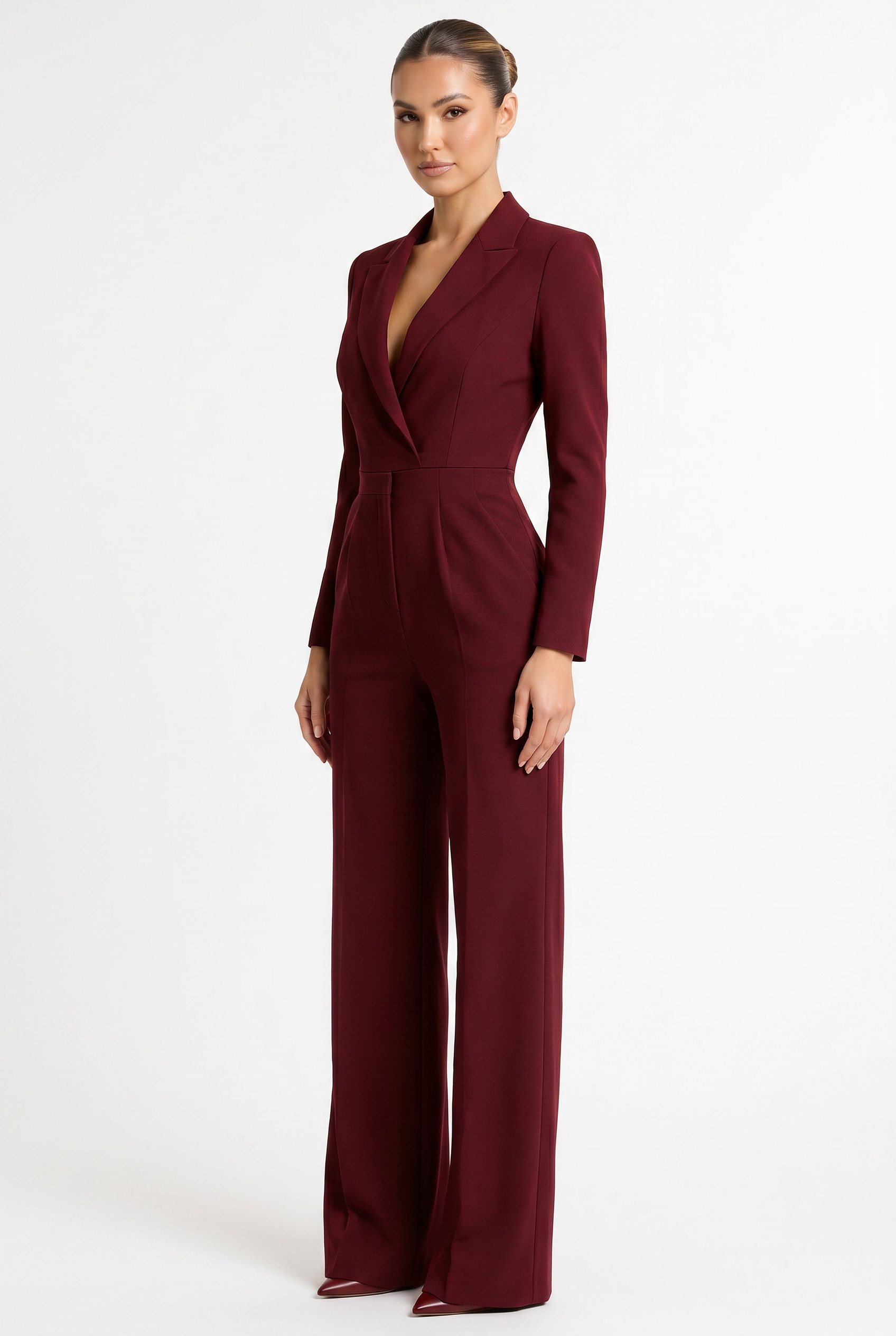 Charlotte Amelie Wrap Style Jumpsuit Red - 3/4 Front Angle