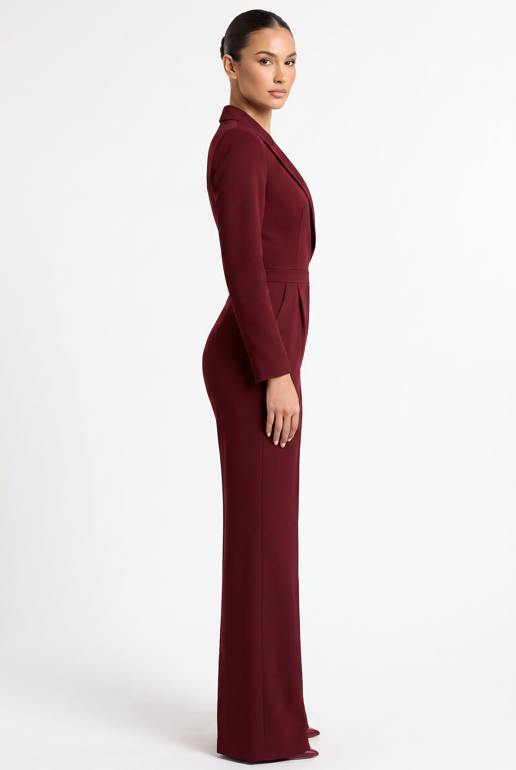 Charlotte Amelie Wrap Style Jumpsuit Red - Side View