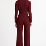 Charlotte Amelie Wrap Style Jumpsuit Red - Back View