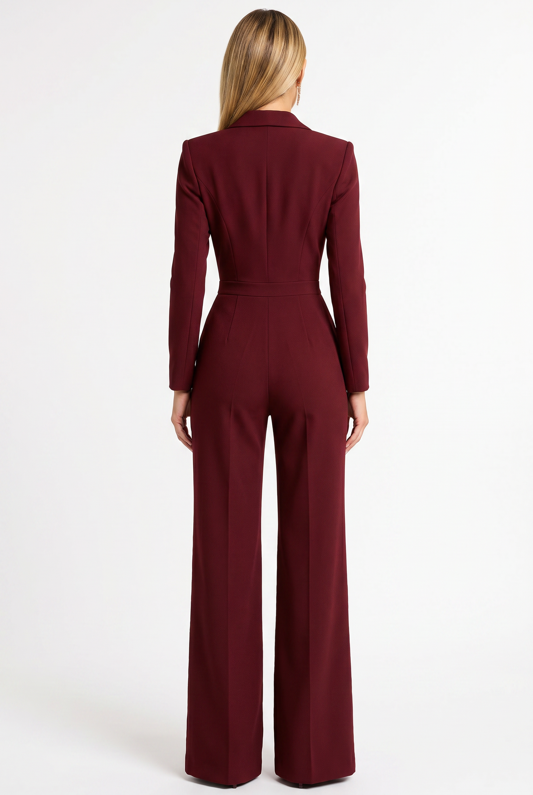 Charlotte Amelie Wrap Style Jumpsuit Red - Back View
