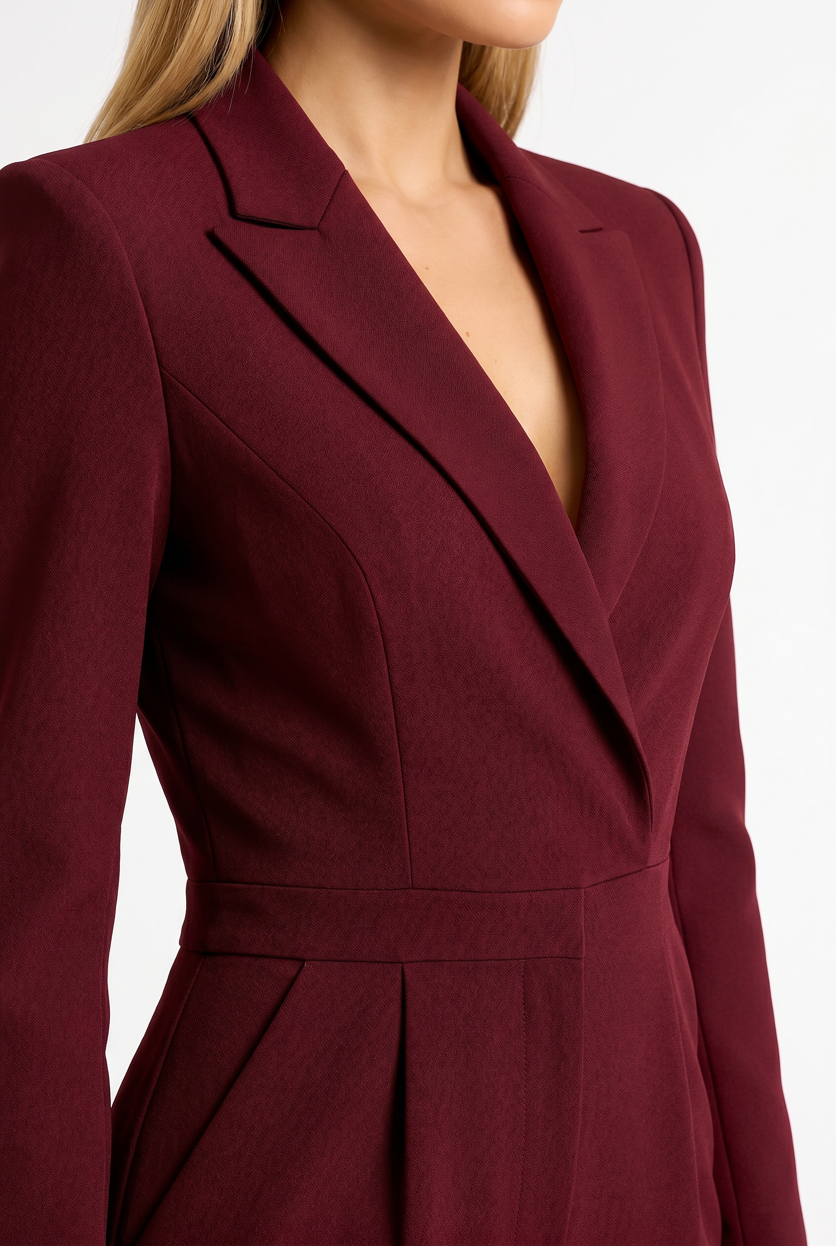 Charlotte Amelie Wrap Style Jumpsuit Red - Detail Close-Up