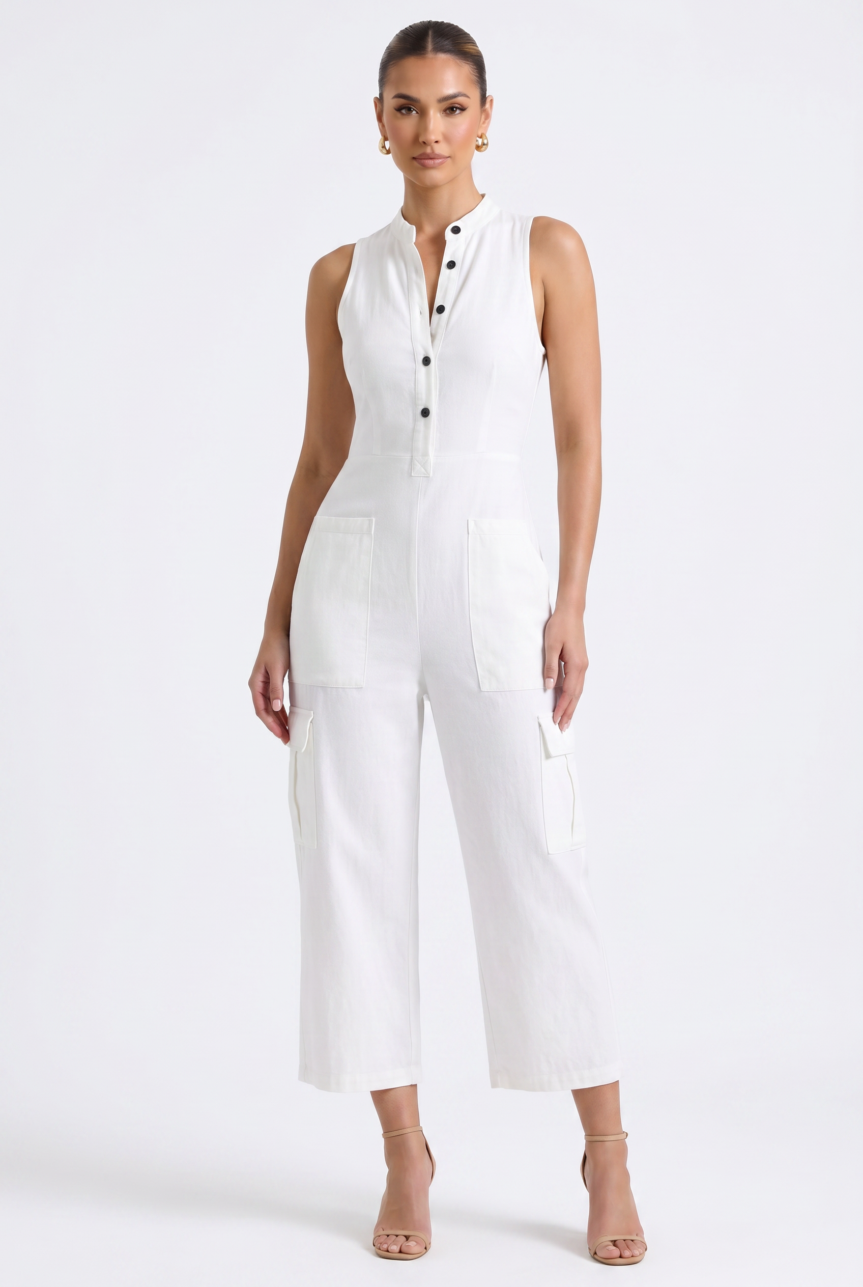 Soreia Linnea Utility Jumpsuit White - Hero