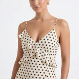 Valentina Colette | Polka Dot Wedding Guest Maxi Dress