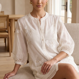 Iris Rose | Romantic Embroidered Cotton Top for Everyday Elegance