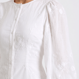 Iris Rose | Romantic Embroidered Cotton Top for Everyday Elegance
