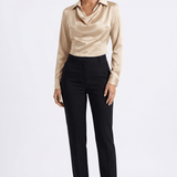Valentina | Elegant Pleated Satin Blouse for Refined Styling