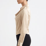 Valentina | Elegant Pleated Satin Blouse for Refined Styling
