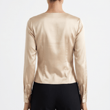 Valentina | Elegant Pleated Satin Blouse for Refined Styling